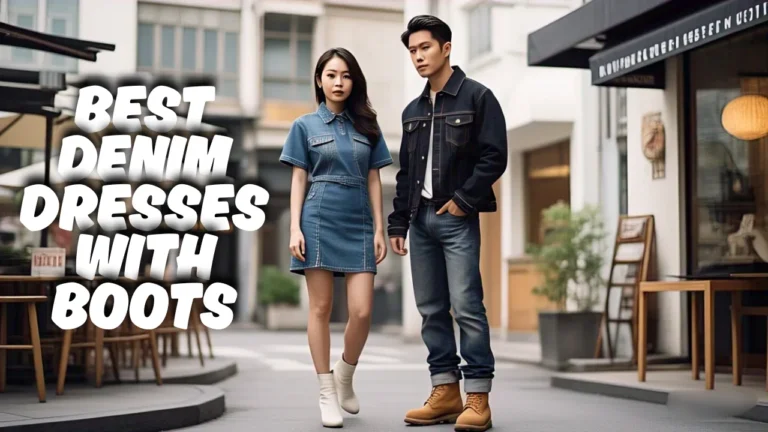 men and women showing their Denim Dresses