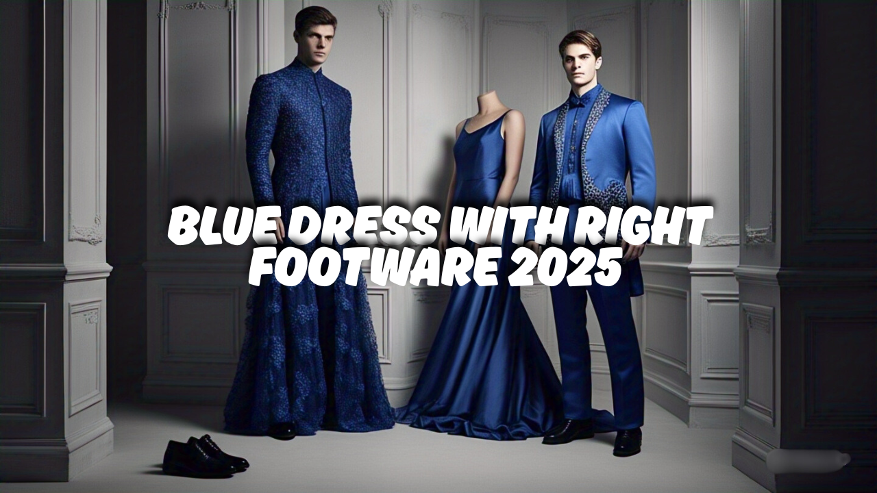 2 men and statue shwoing their blue dress