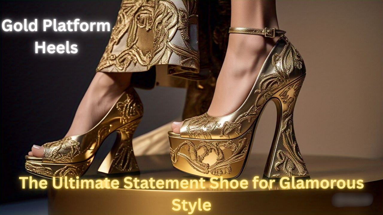 gold platform heels