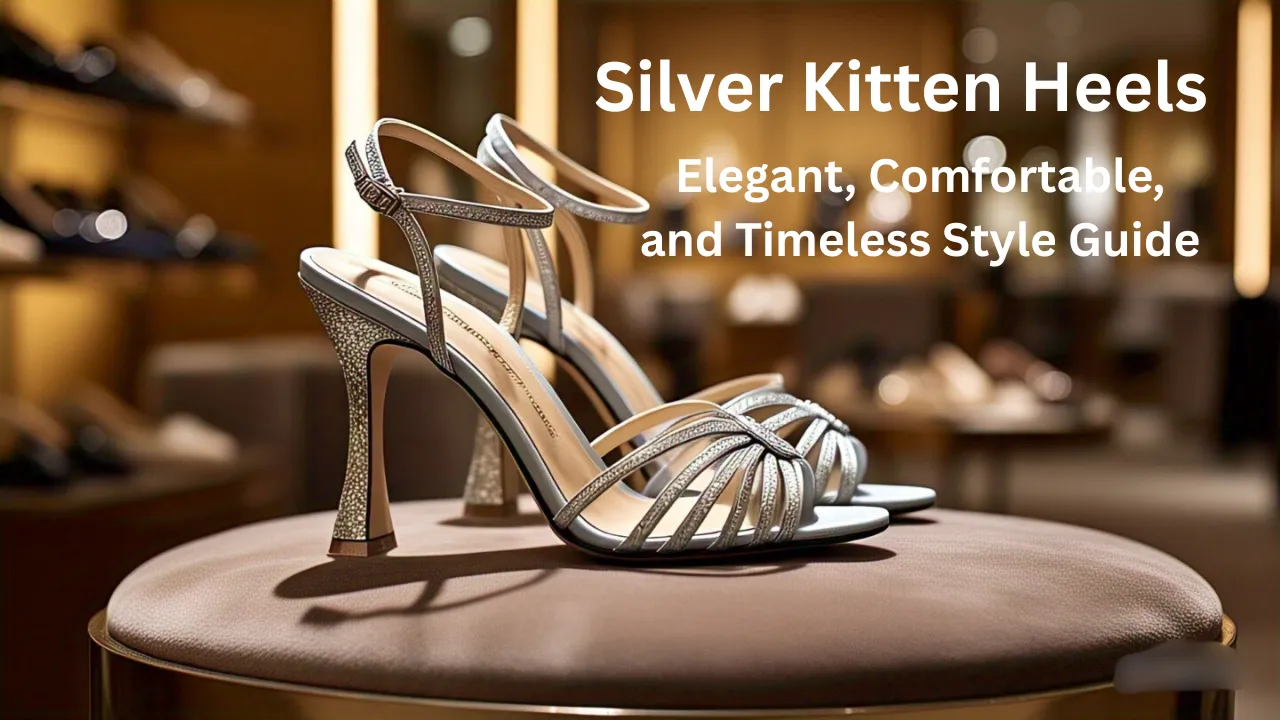silver kitten heels