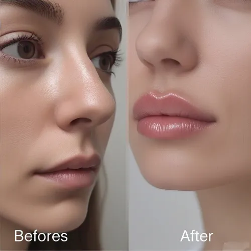 girl show Lip Fillers before and after result