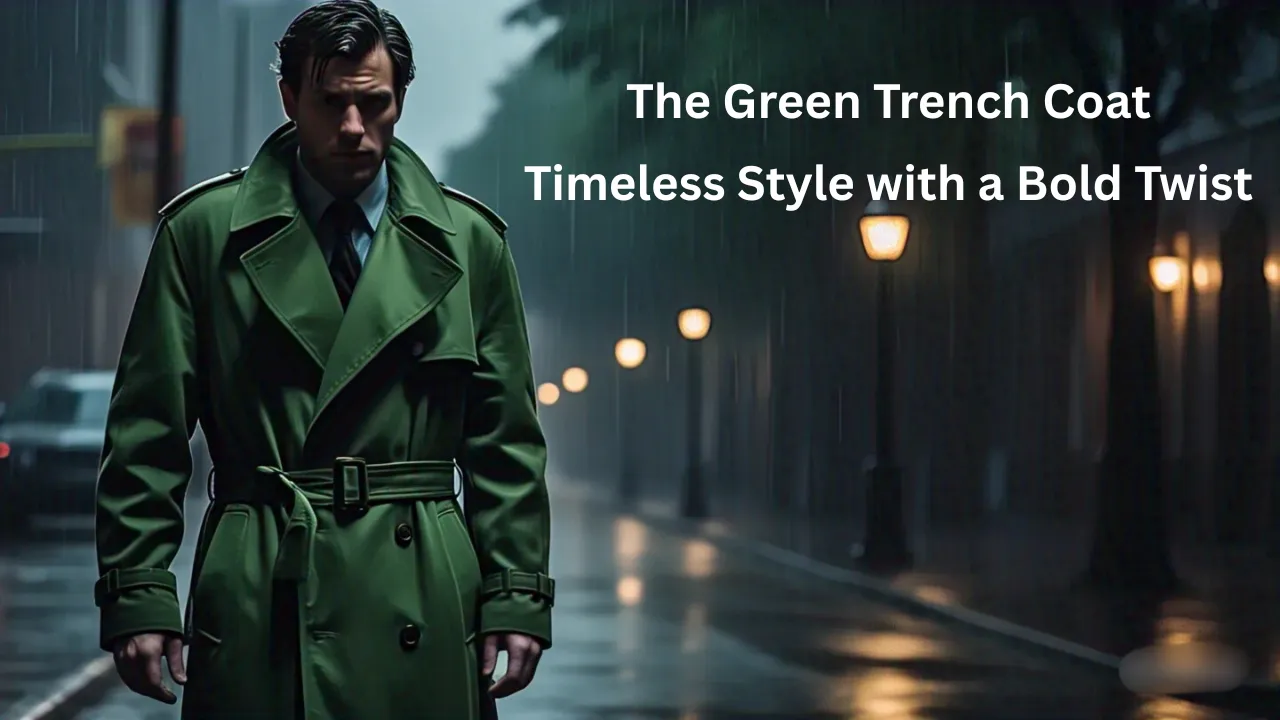 green trench coat
